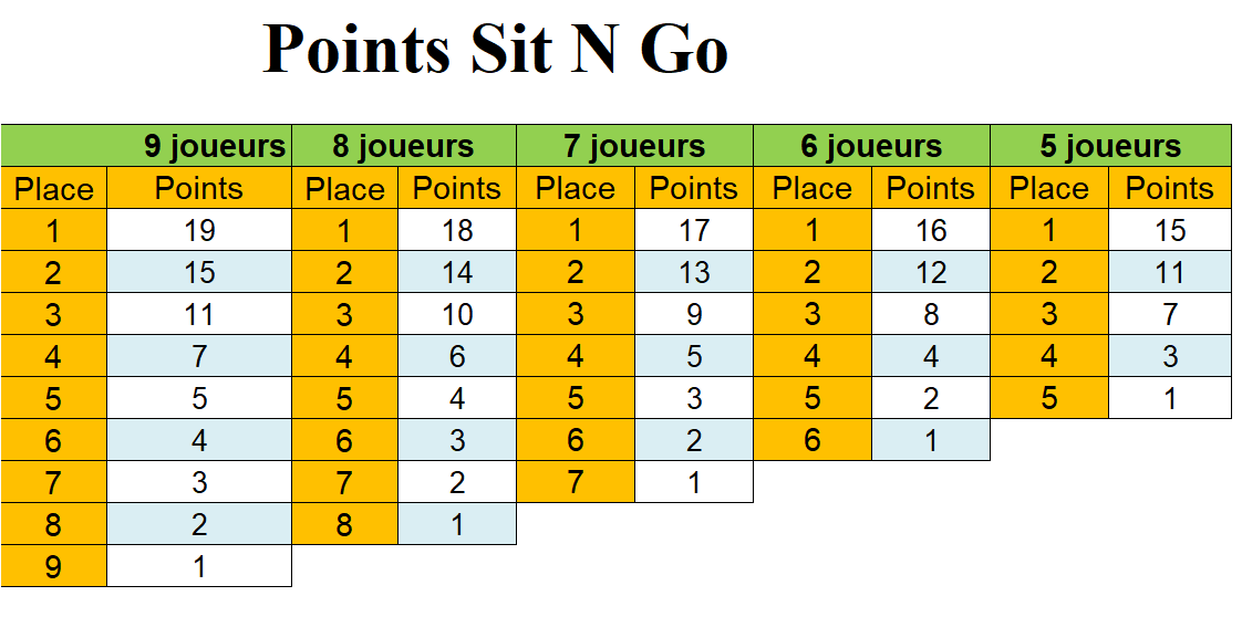Grille de points SNG